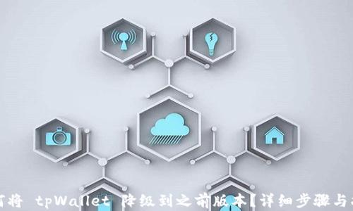 
如何将 tpWallet 降级到之前版本？详细步骤与指南